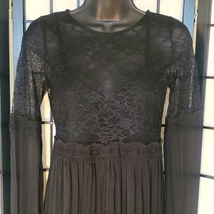 MANGO Black Lace Mini Dress sz 2